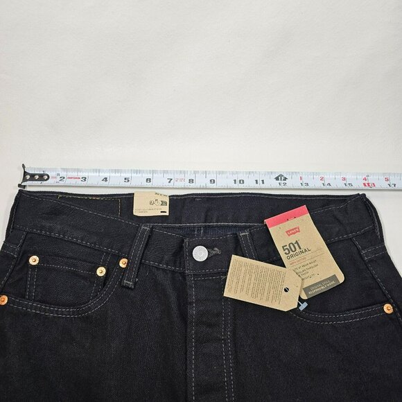 Levi's 501 Original Straight Leg Button Fly Mid Rise Jeans NWT 30x30" Black - Picture 13 of 15
